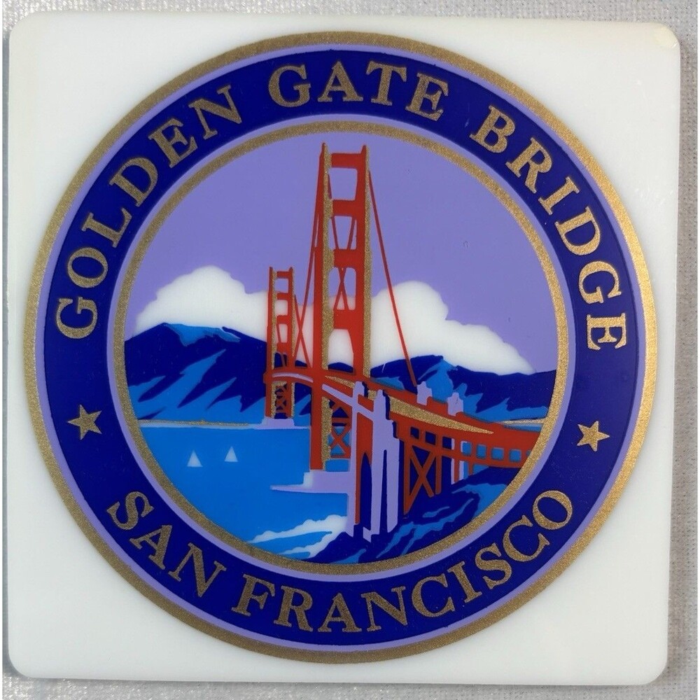 Vintage Golden Gate Bridge San Francisco Souvenir Coasters Set of 4 Felt Back
